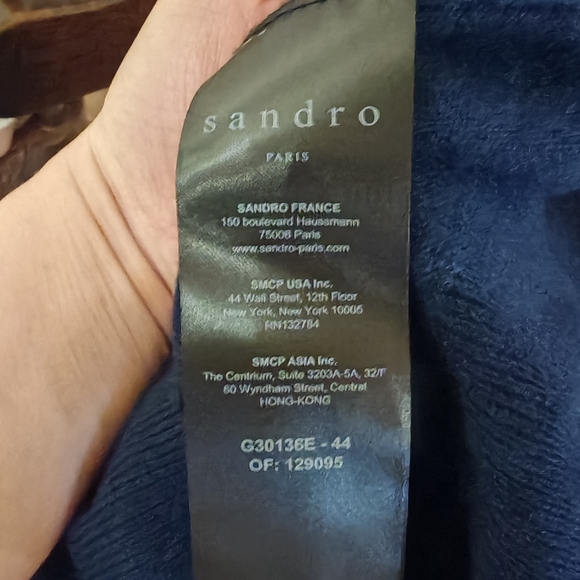 Sandro Clotilde Stripe Wool & Cashmere Cardigan 015500 - Picture 13 of 14